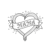 Сердце и в нем надпись Мама
