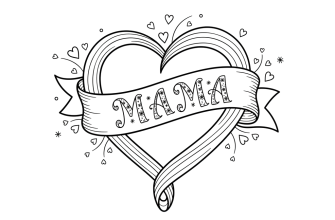 Сердце и в нем надпись Мама