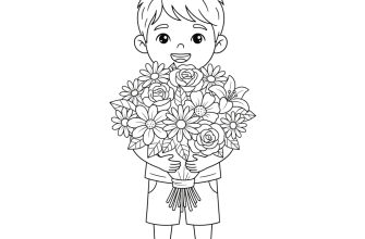 Мальчик с букетом