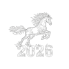 1.Символ 2026 года огненная лошадь. Которая прыгает через надпись - 2026