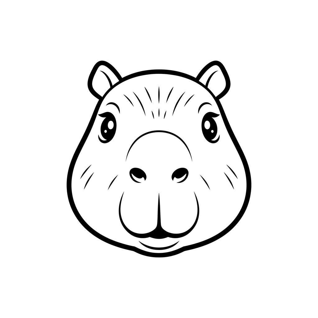 1.Голова капибары крупным планом