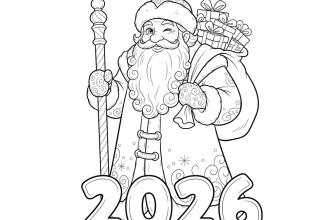 Дед мороз и надпись - 2026