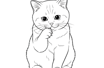 2. Кот британец рассматривает свои когти