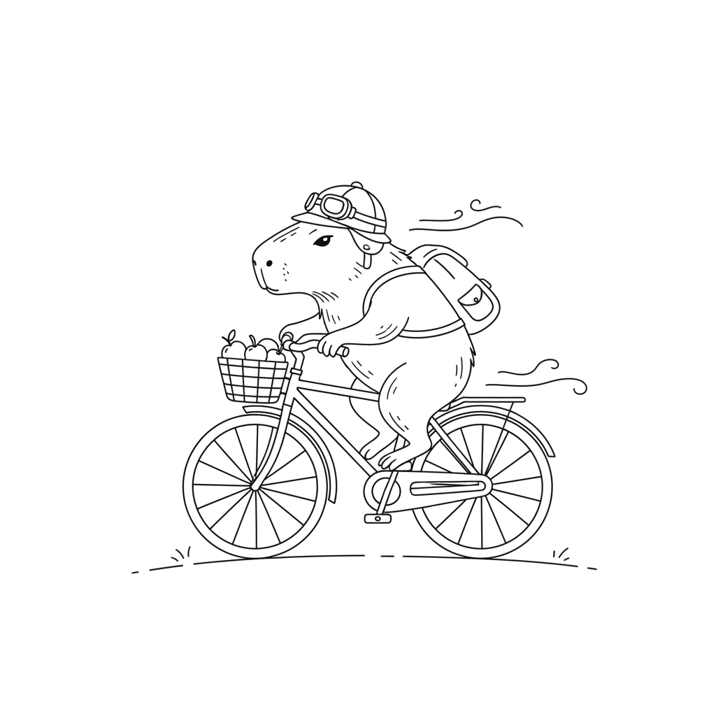2. Капибара на велосипеде