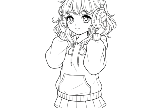 2. Девочка в наушниках в стиле аниме