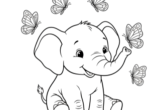 Слоник и бабочки