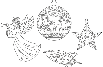 Ёлочные игрушки крупным планом