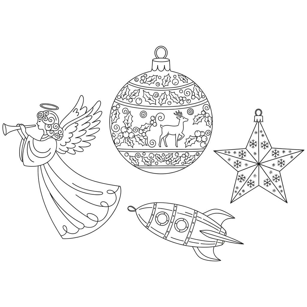 Ёлочные игрушки крупным планом