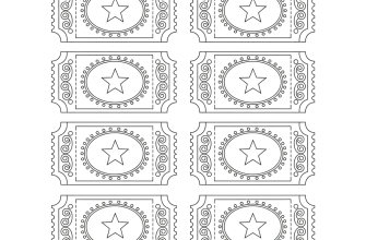 Билеты на представление (восемь штук) Шаблон для вырезания. Без букв и цифр