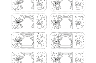 Билеты на представление (восемь штук) Шаблон для вырезания. Без букв и цифр