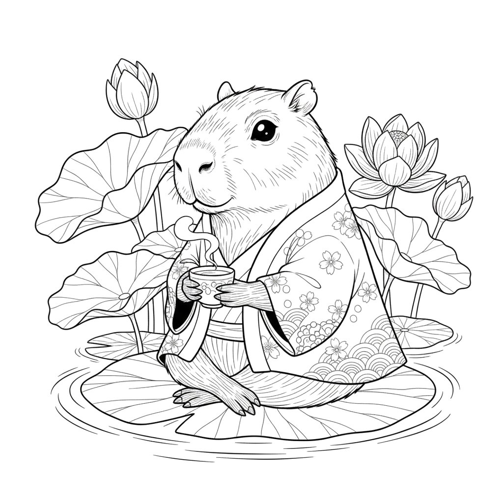 Капибара в стиле аниме