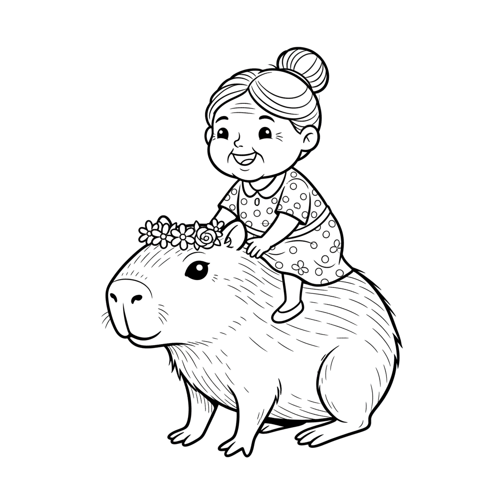 2. Бабушка на капибаре