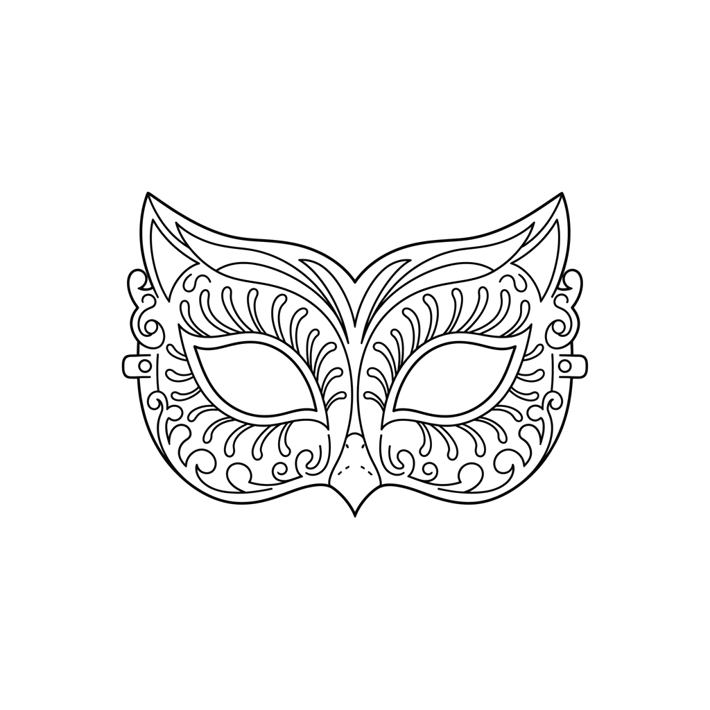2. Шаблон карнавальной маски для вырезания