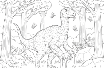 2. Теризинозавр в лесу