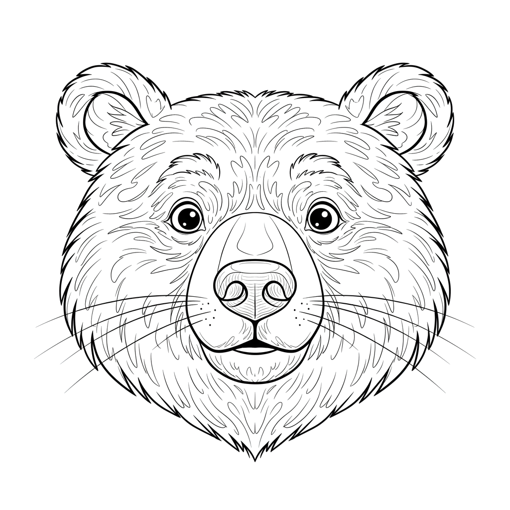 2.Мордочка медведя крупным планом