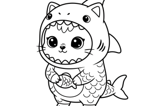 Кот в костюме акулы