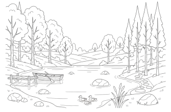 2. Озеро в лесу