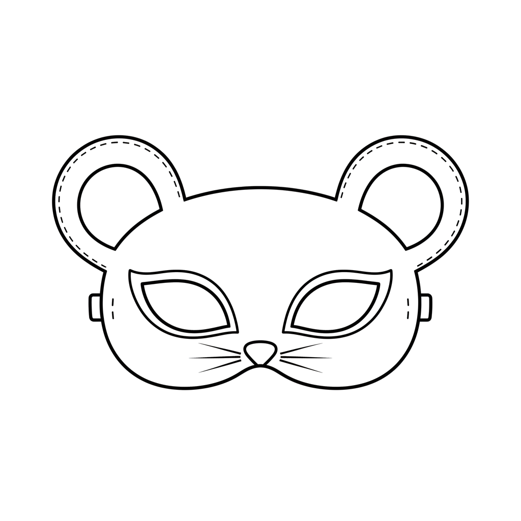2. Шаблон карнавальной маски Мышки для вырезания