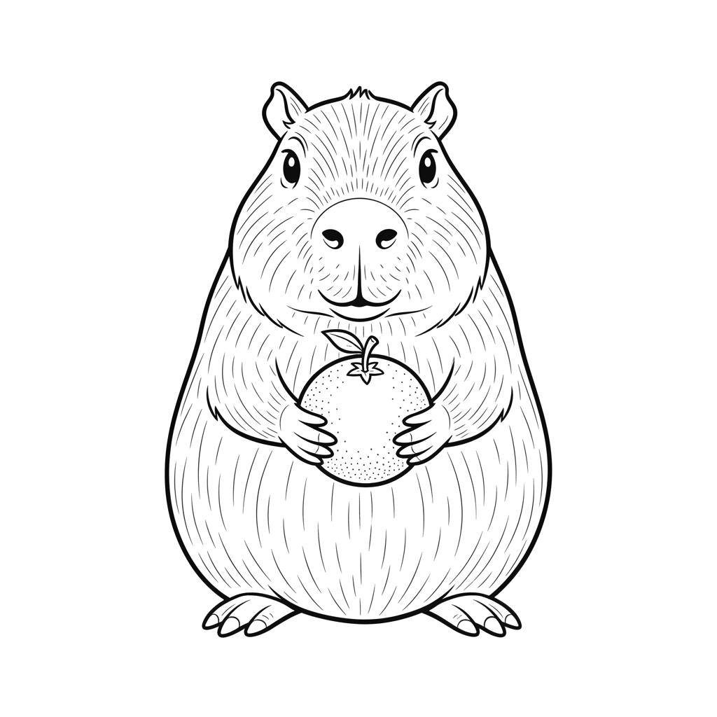 Капибара с апельсином