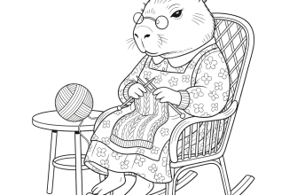 2. Бабушка капибара вяжет свитер