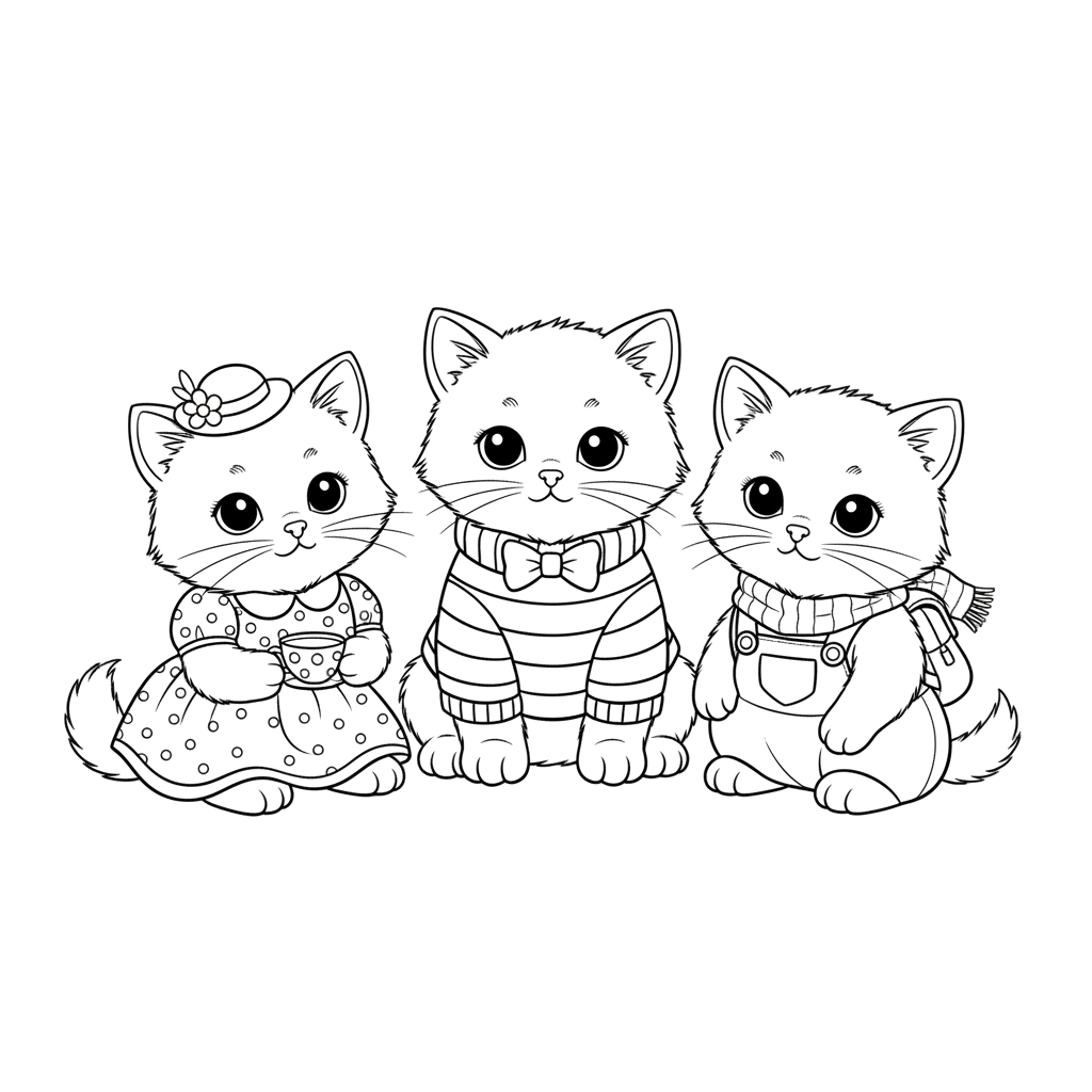 Белые кошечки в одежде