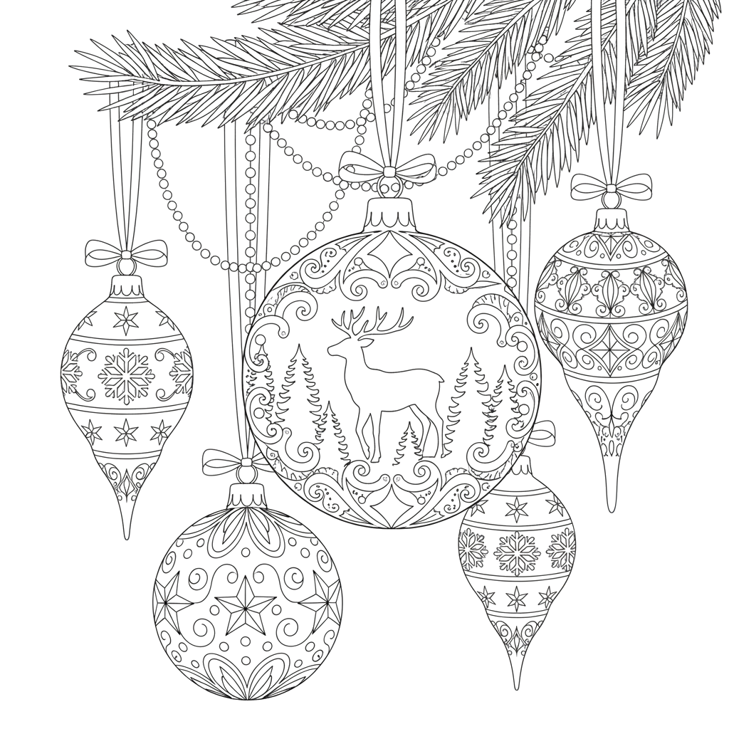 Ёлочные шары крупным планом