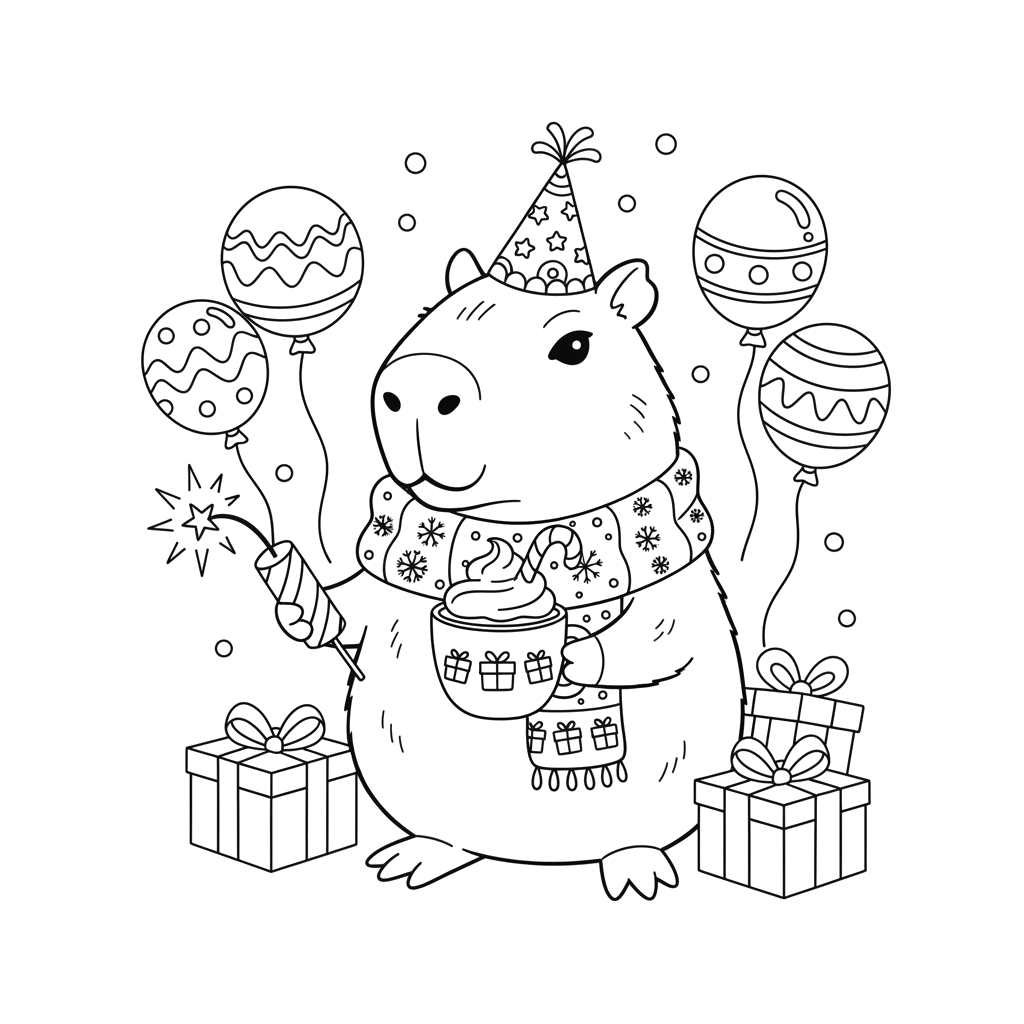 2. Новогодняя капибара