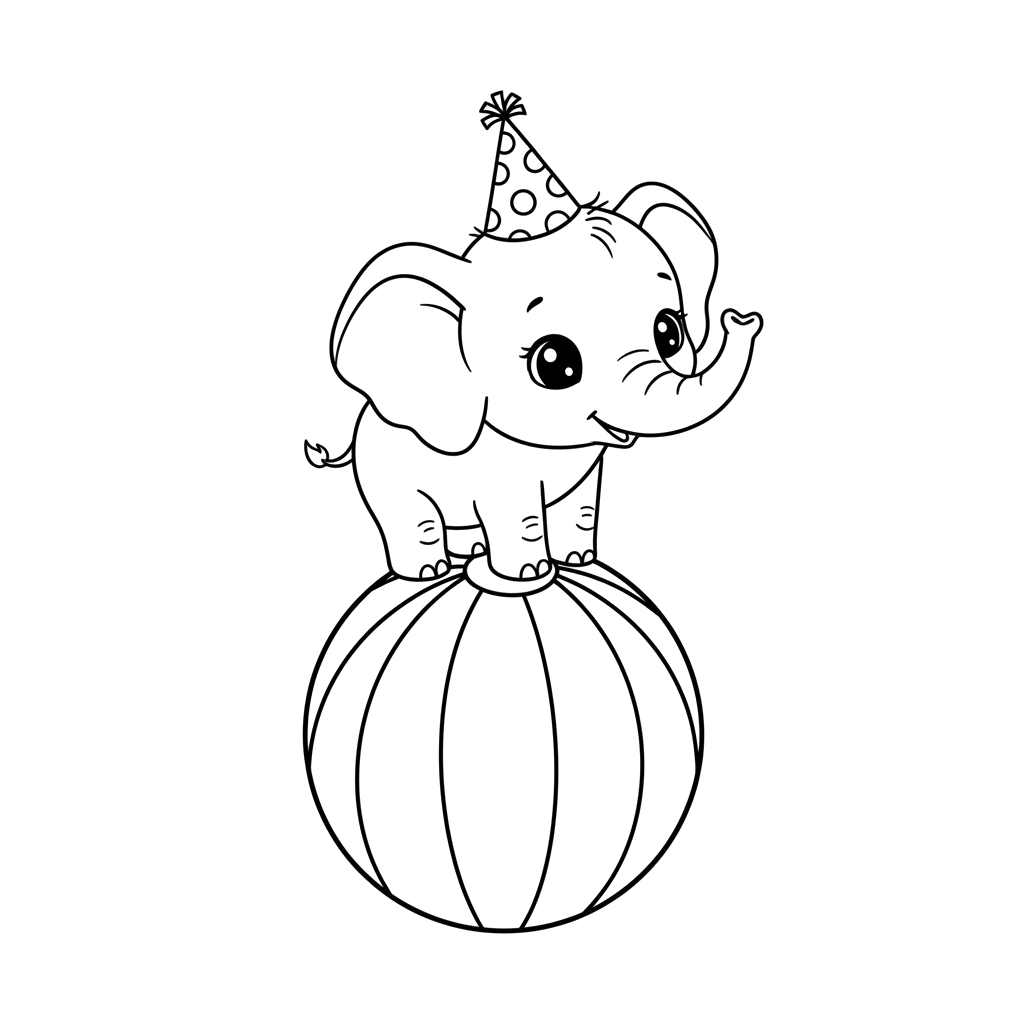 Слоник на мяче