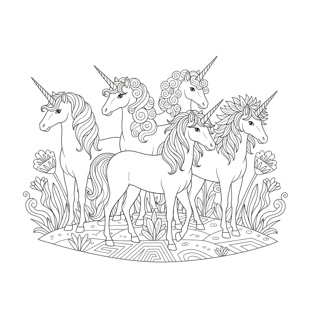 Стадо разных единорогов