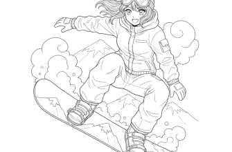 2. Сноубордист в стиле аниме