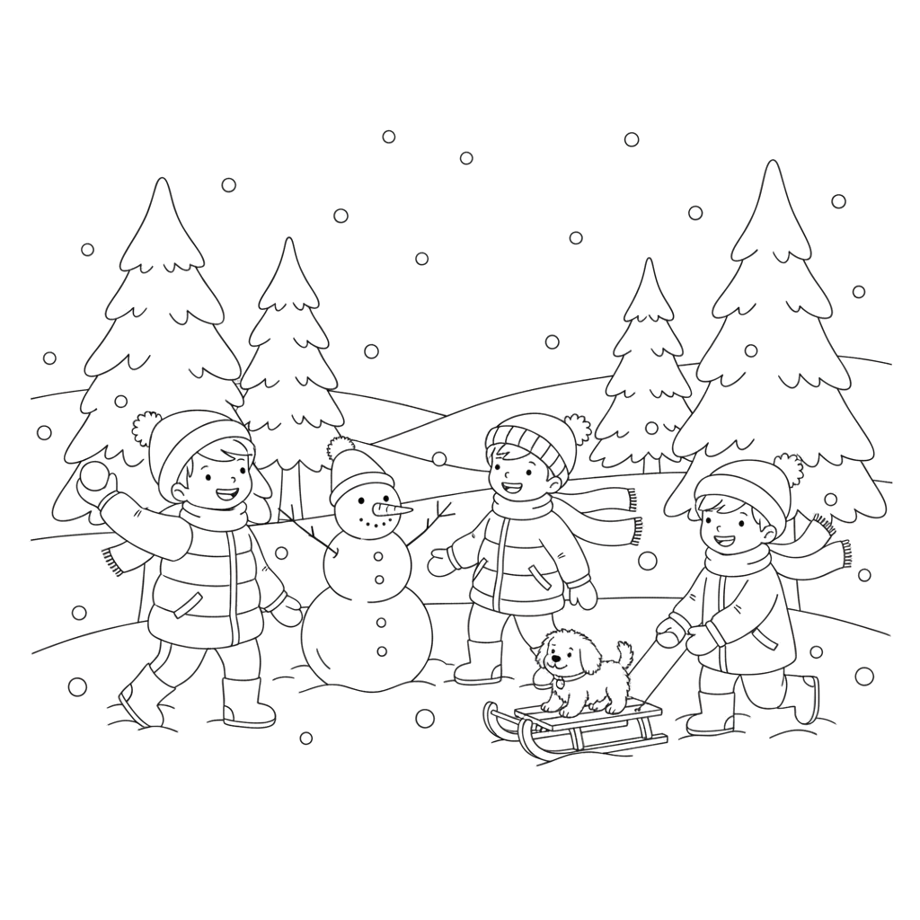 Дети в зимней одежде