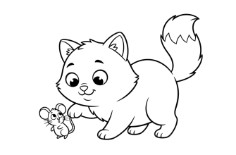 2. Кот поймал мышь