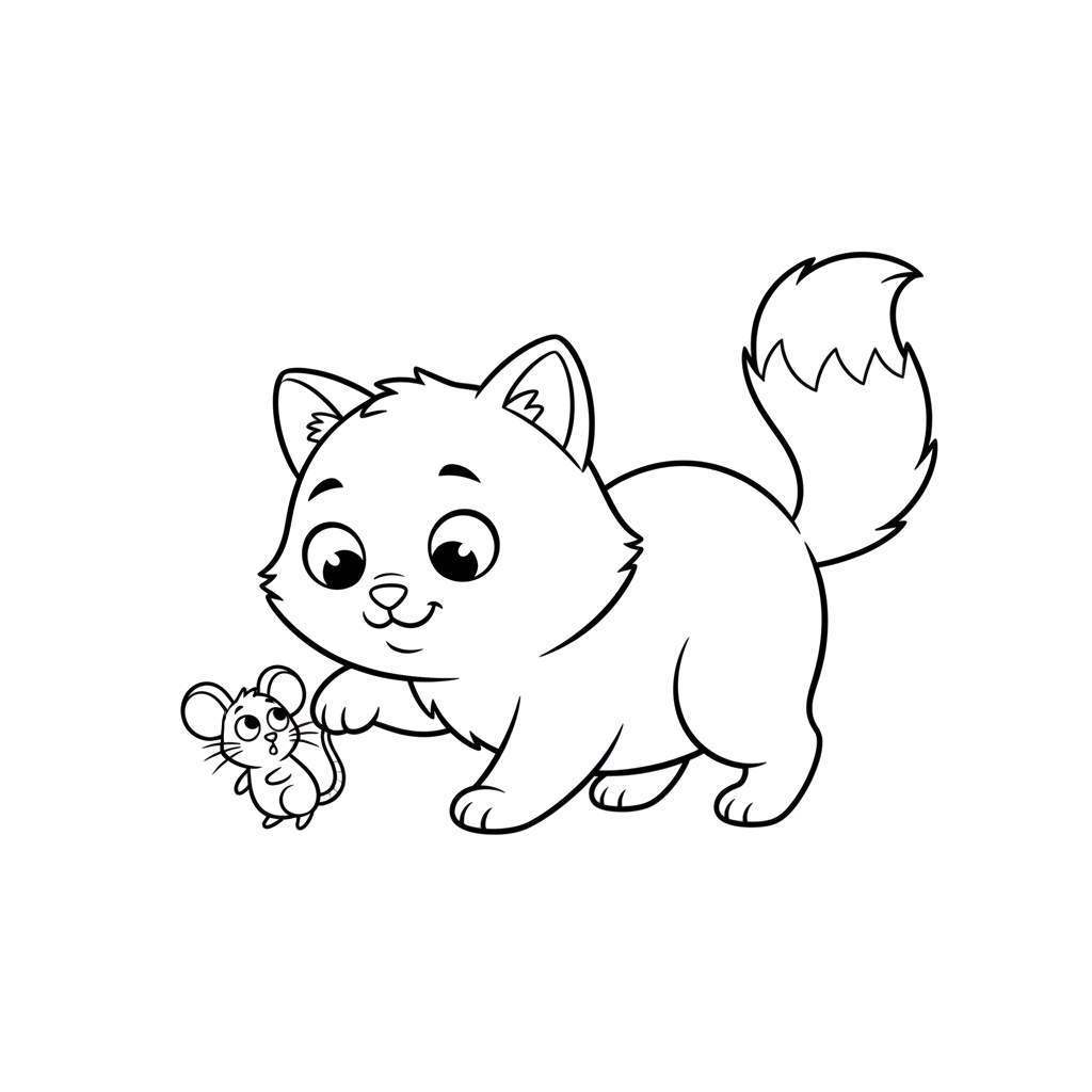 2. Кот поймал мышь