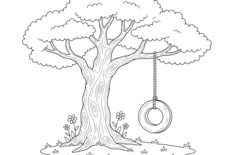 дерево с качелей