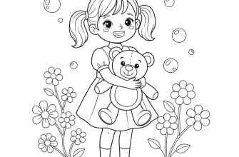 девочка раскраска для детей