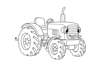 трактор раскраска для детей
