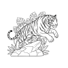 тигр раскраска